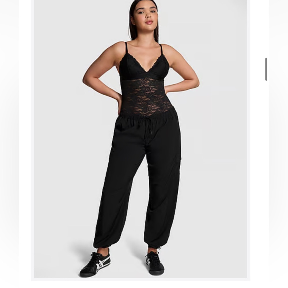 PINK Victoria's Secret Black Lace Jumpsuit
